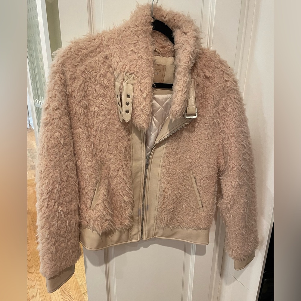 Revolve BLANKNYC Teddy Crop Jacket in Cloud Nine